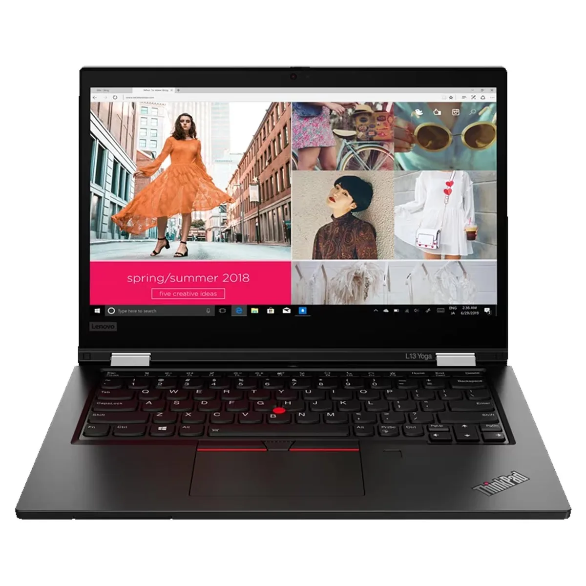 Silver 13 inch convertible laptop with 360 degree hinge and touchscreen