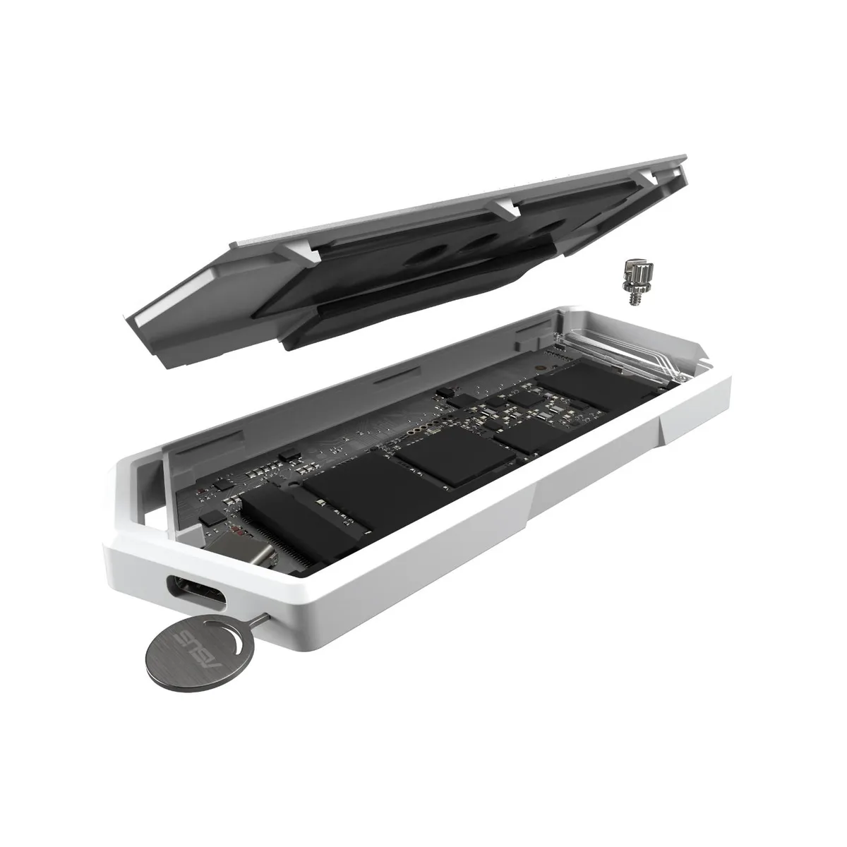 ASUS ASUS 90DD02N0-M02000 White PCIe M.2 Enclosure 2280/2260/2242/2230 — produktbild