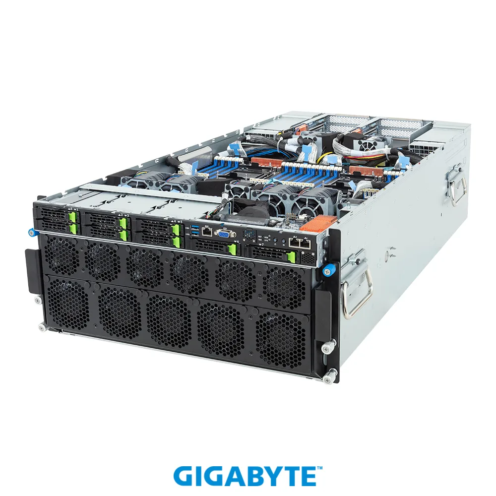 5U rack server chassis with eight GPU modules visible
