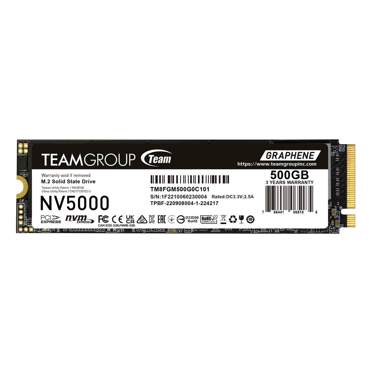 M.2 2280 SSD with integrated heatsink, black finish
