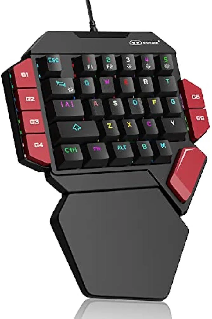 TAURKENAM TAURKENAM One-Handed Gaming Keyboard 35 Keys Blue Switch RGB Black/Red — zdjęcie produktu