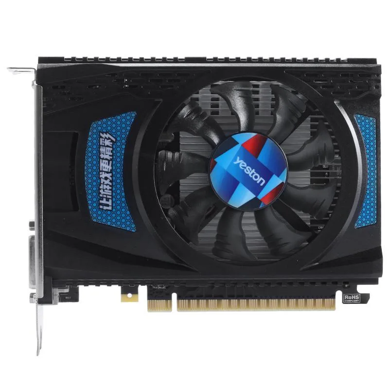Yeston Radeon RX 550 graphics card, dual-slot, single fan cooler, matte black finish