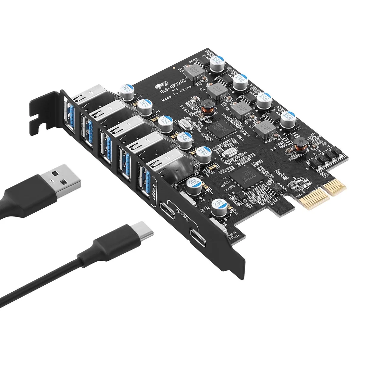 ESTONE ESTONE PCIE25A2C 7-Port USB 3.0 Expansion Card (5× USB-A, 2× USB-C) 5 Gbps — foto del prodotto