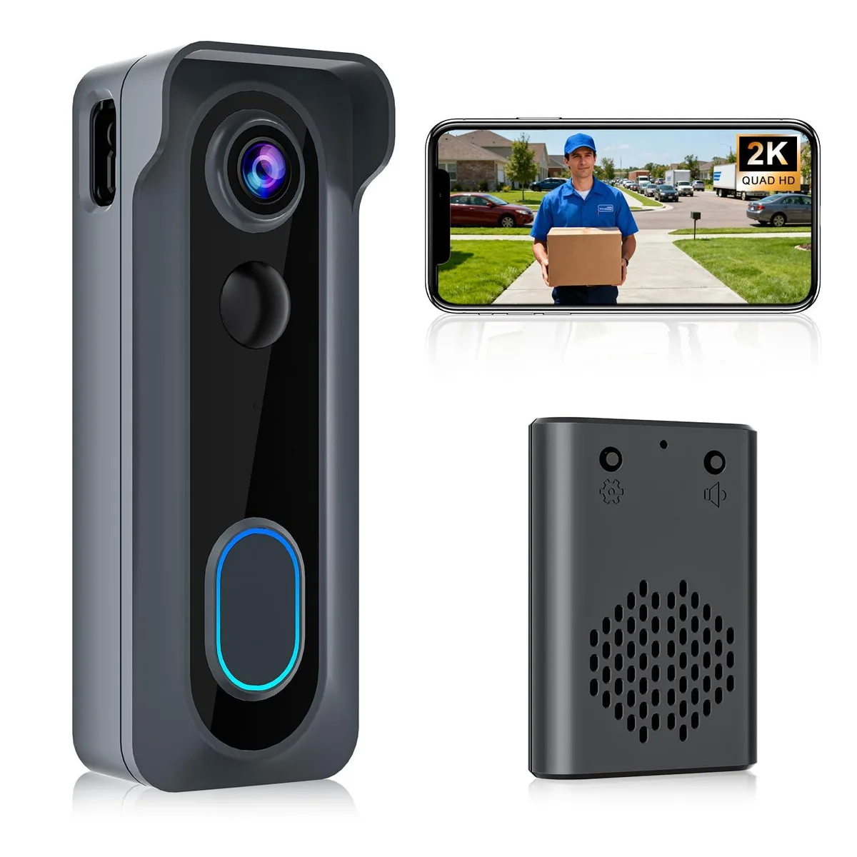 Clover J11 Wireless Surveillance 2K 1440p Battery Powered with Chime — product photo