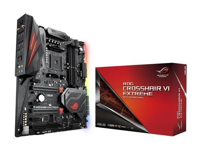 Black extended ATX motherboard with metal-reinforced PCIe slots, dual M.2 heatsinks and RGB lighting zones