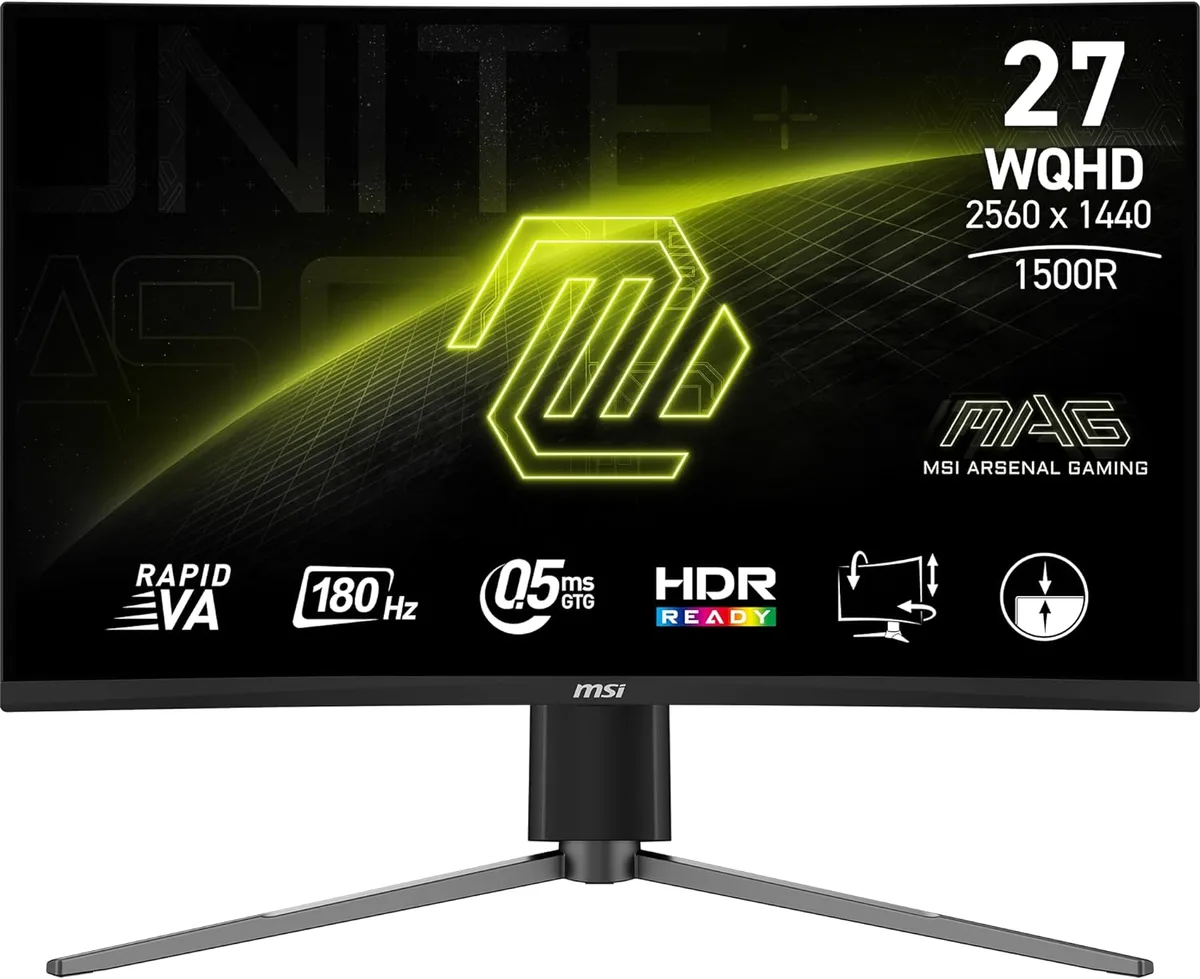 MSI MSI MAG27CQ6PF 27" 180Hz 1440p curved gaming monitor — product photo