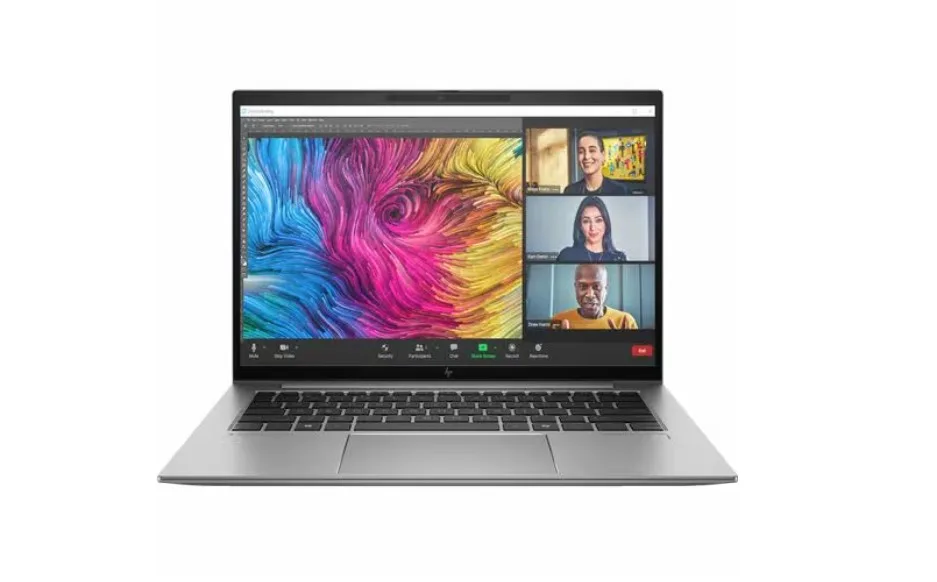 Silver 14 inch mobile workstation laptop with non-touch anti-glare display and webcam