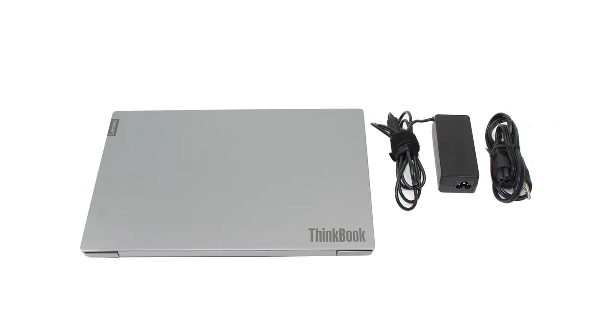 Grey aluminium 14 inch laptop closed top view