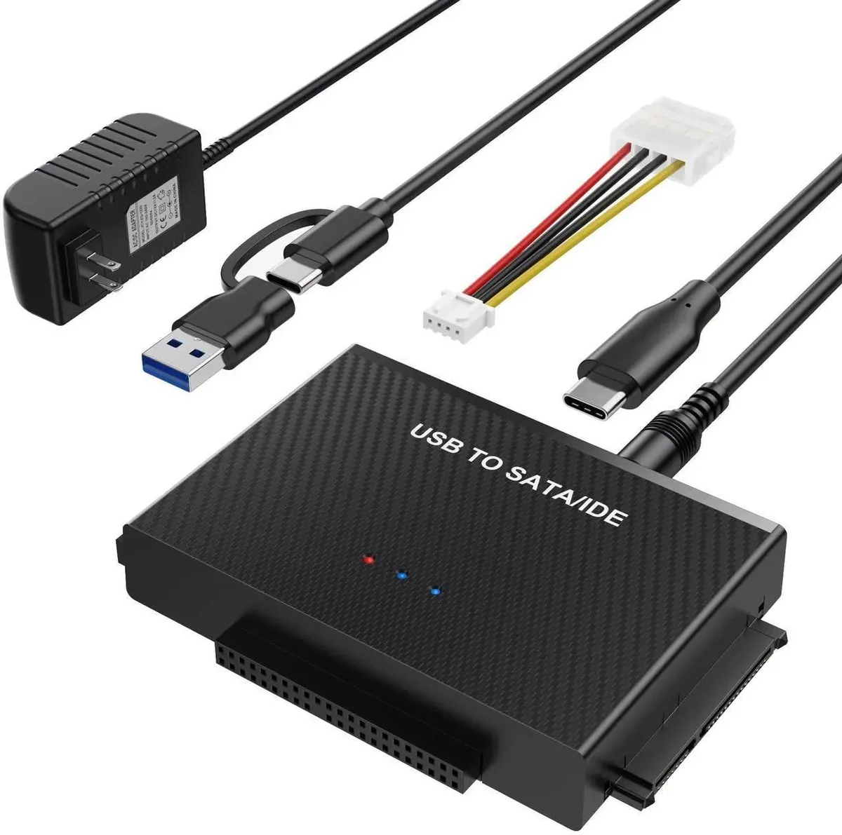 Vszerda Vszerda USB 3.0 to SATA IDE Adapter with USB-C Cable and 12V Power Supply — product photo
