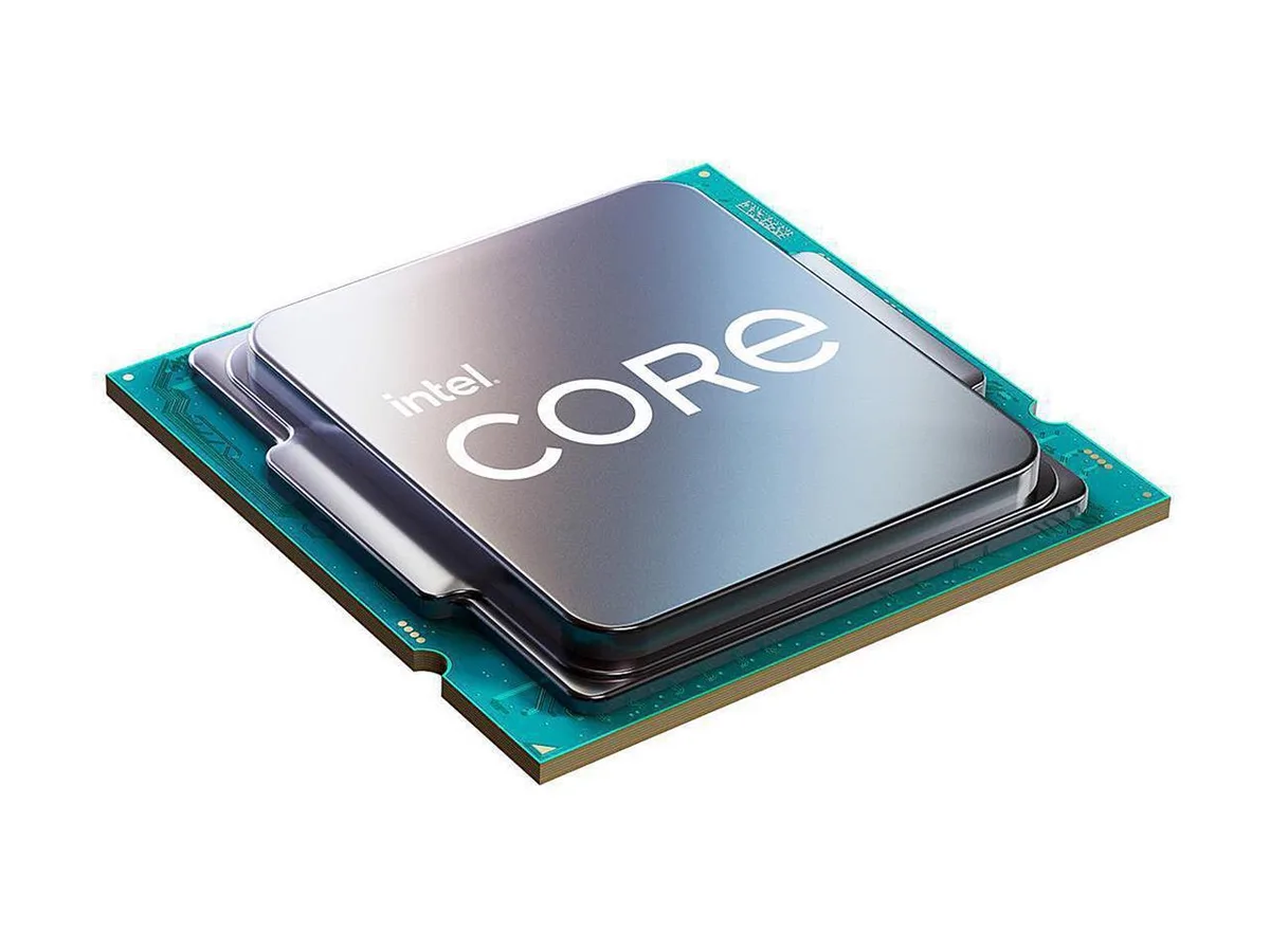 Intel Core i7-12700KF desktop processor in LGA 1700 package with silver heat spreader and gold contact pads