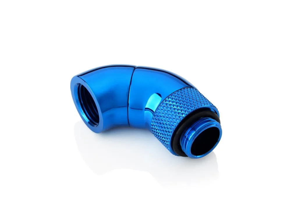 Royal blue 90-degree dual rotary extender with G1/4 threads
