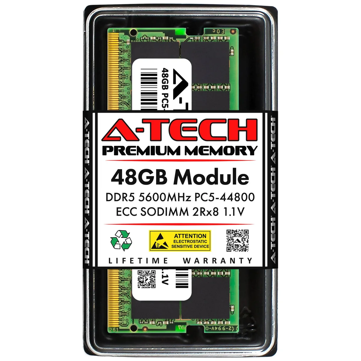 A-Tech A-Tech 48GB DDR5 5600 ECC SODIMM 1.1V 2Rx8 Server RAM — 商品写真