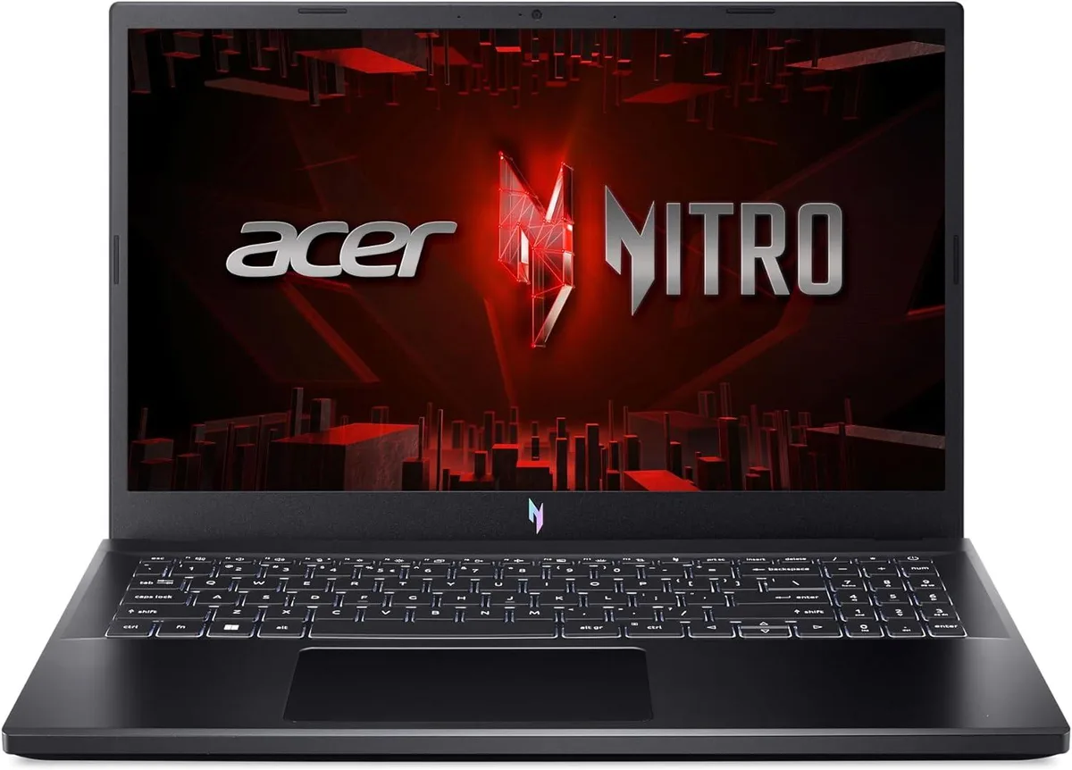 Black Acer Nitro V 15.6 inch gaming laptop closed lid
