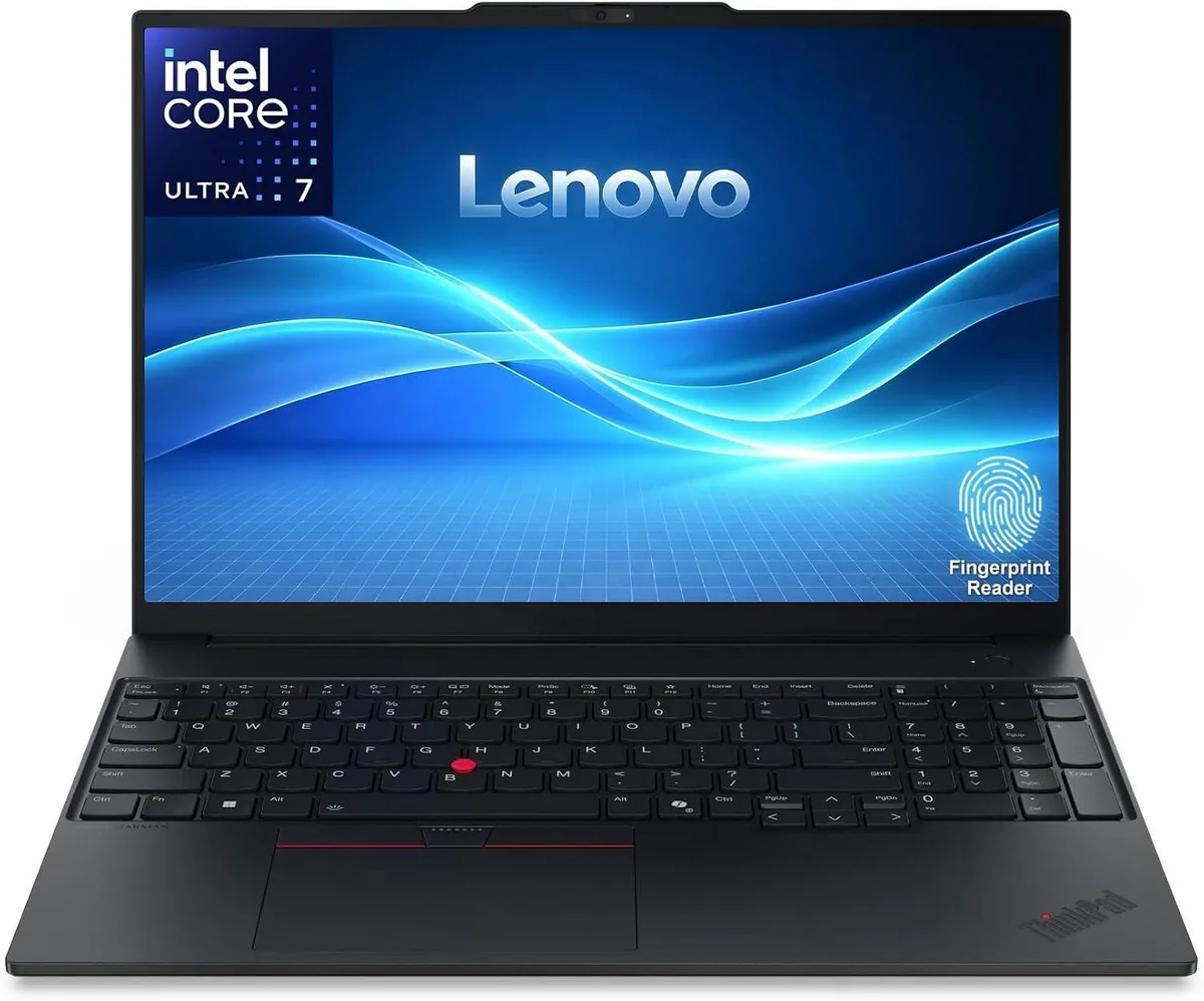Silver 16 inch ThinkPad laptop closed on desk