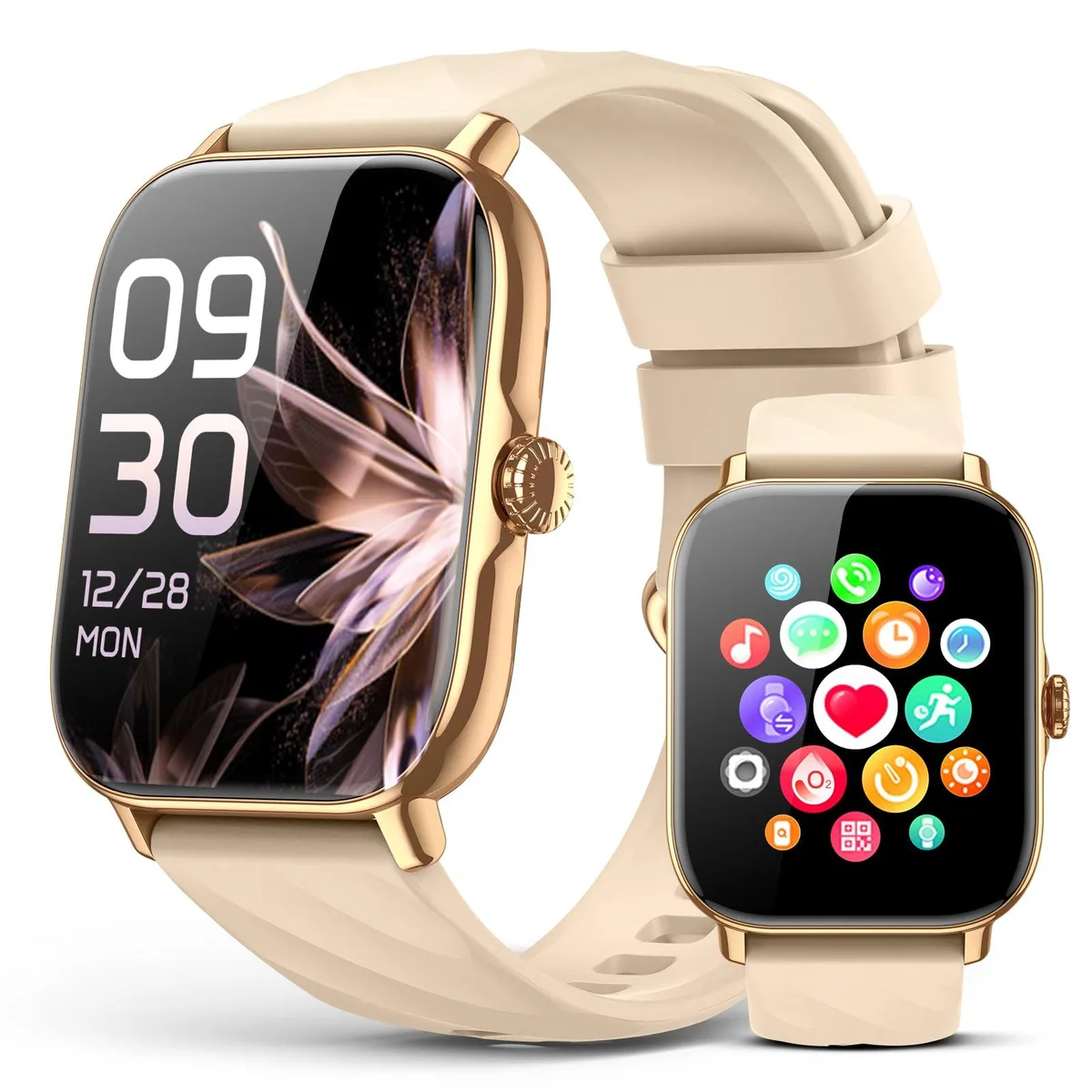 Kriutefy P72 Smart Watch Gold 1.91" 320x380 Bluetooth 5.3 — ürün fotoğrafı