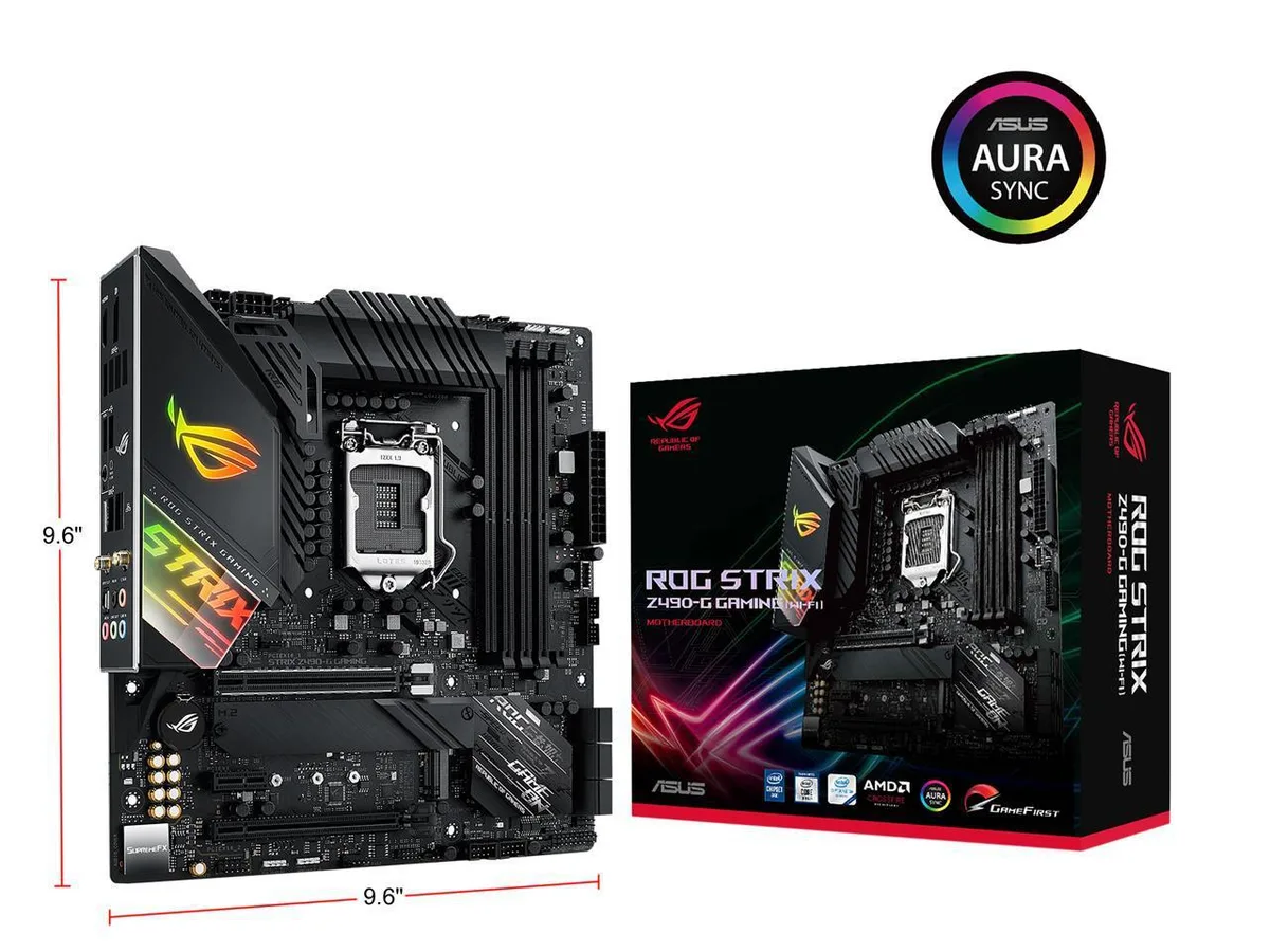 ASUS ASUS ROG STRIX Z490-G Gaming Wifi LGA 1200 Micro ATX Intel motherboard — product photo