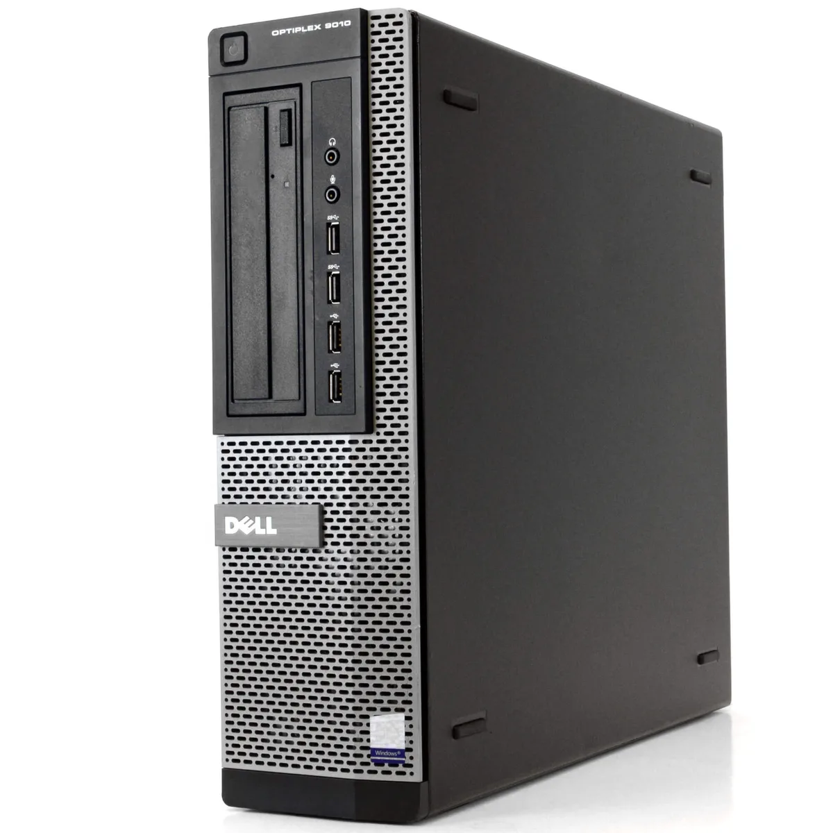 Black Dell OptiPlex 9010 desktop tower, compact form factor, matte finish