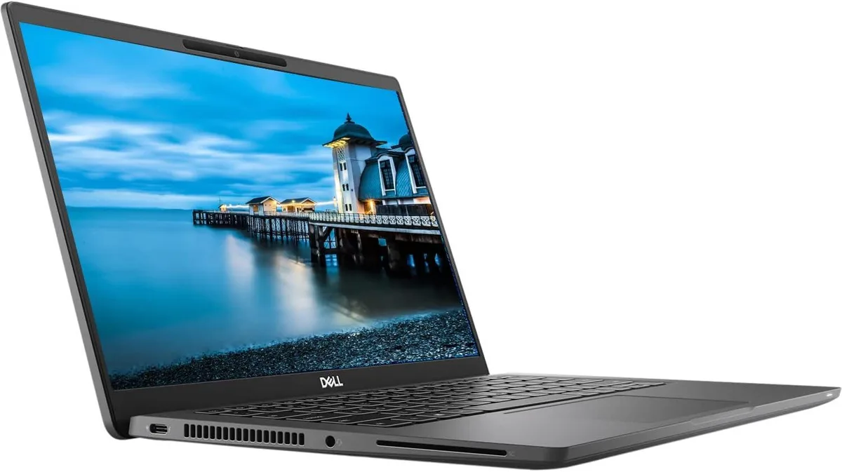 Silver Dell Latitude 7420 laptop with 13.9 inch FHD screen