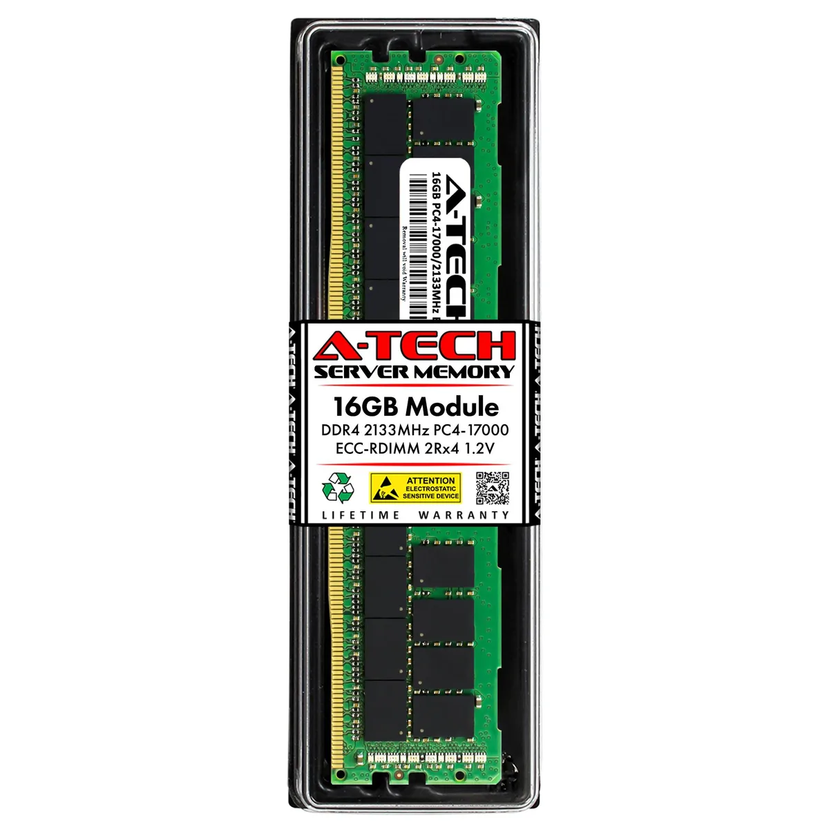 A-Tech A-Tech 16GB DDR4 2133 ECC RDIMM 2Rx4 CL15 1.2V Server Memory — photo du produit