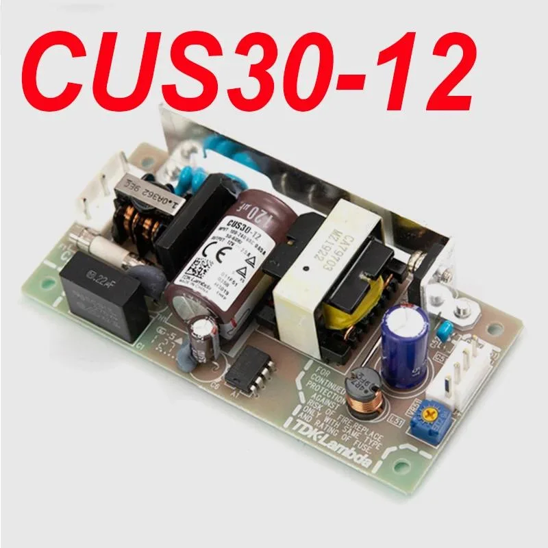 Black rectangular ATX power supply unit with side label showing model details
