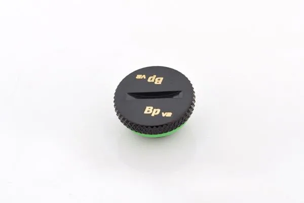 Matte black low-profile G1/4 inch stop fitting with hidden O-ring