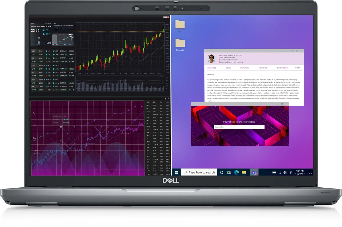 Silver Dell Precision 3470 laptop, 14 inch non-touch FHD screen, closed lid view