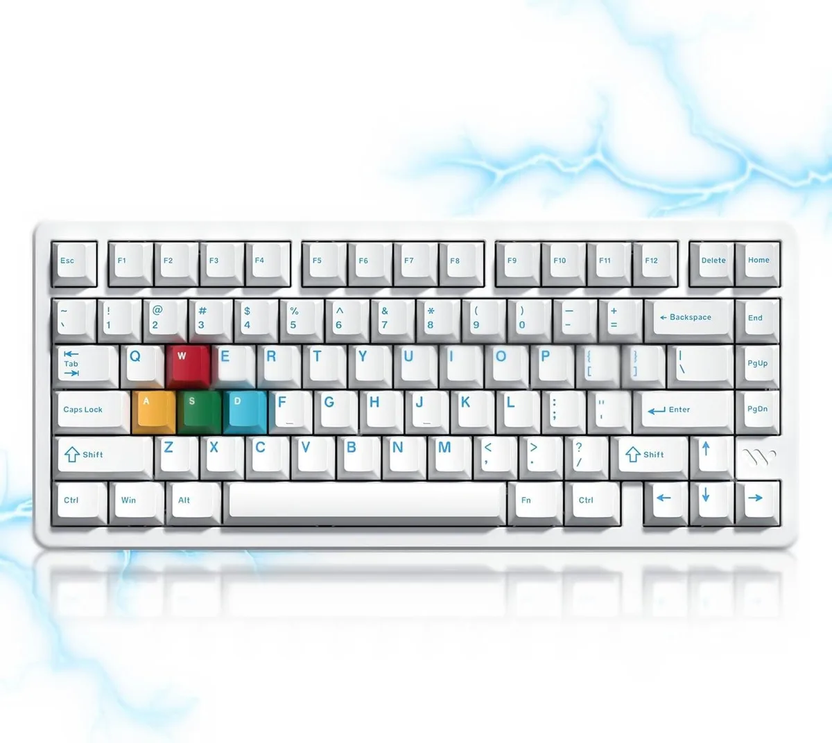 White aluminum 75 percent gaming keyboard with magnetic switches