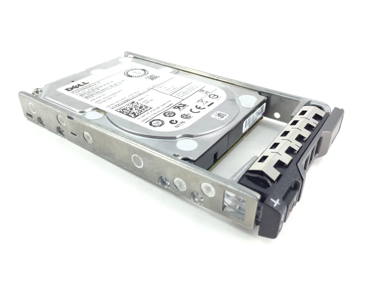 2.5 inch SATA hard drive in black Dell PowerEdge R720xd tray