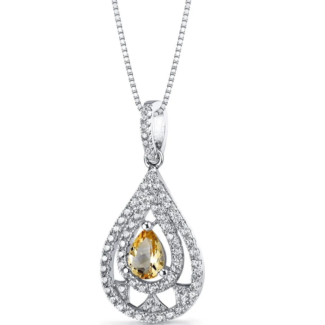 Oravo Oravo Citrine Chandelier Pendant Necklace Sterling Silver 0.5 Carats 18 — foto do produto