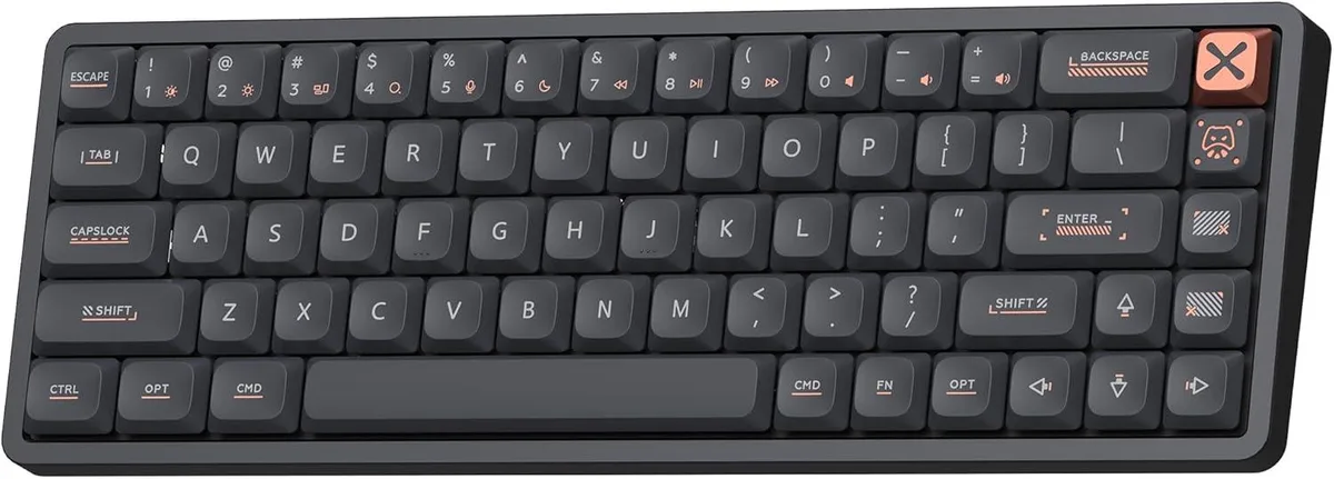 Ultra-slim 65% mechanical keyboard, aluminum case, Shadow Black finish