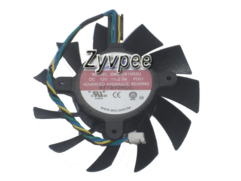 Zyvpee Zyvpee DASA0815R2U 75mm 12V .6A 4-pin VGA cooling for EVGA GTX550 GTX450 — 商品照片