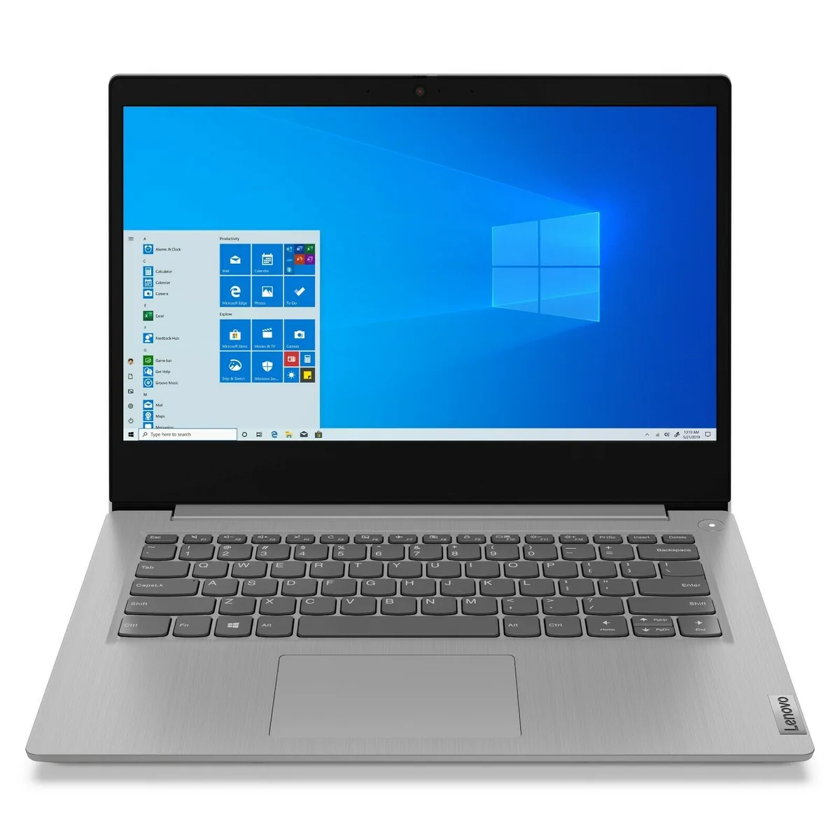 Platinum Lenovo IdeaPad 3 14 inch laptop closed view