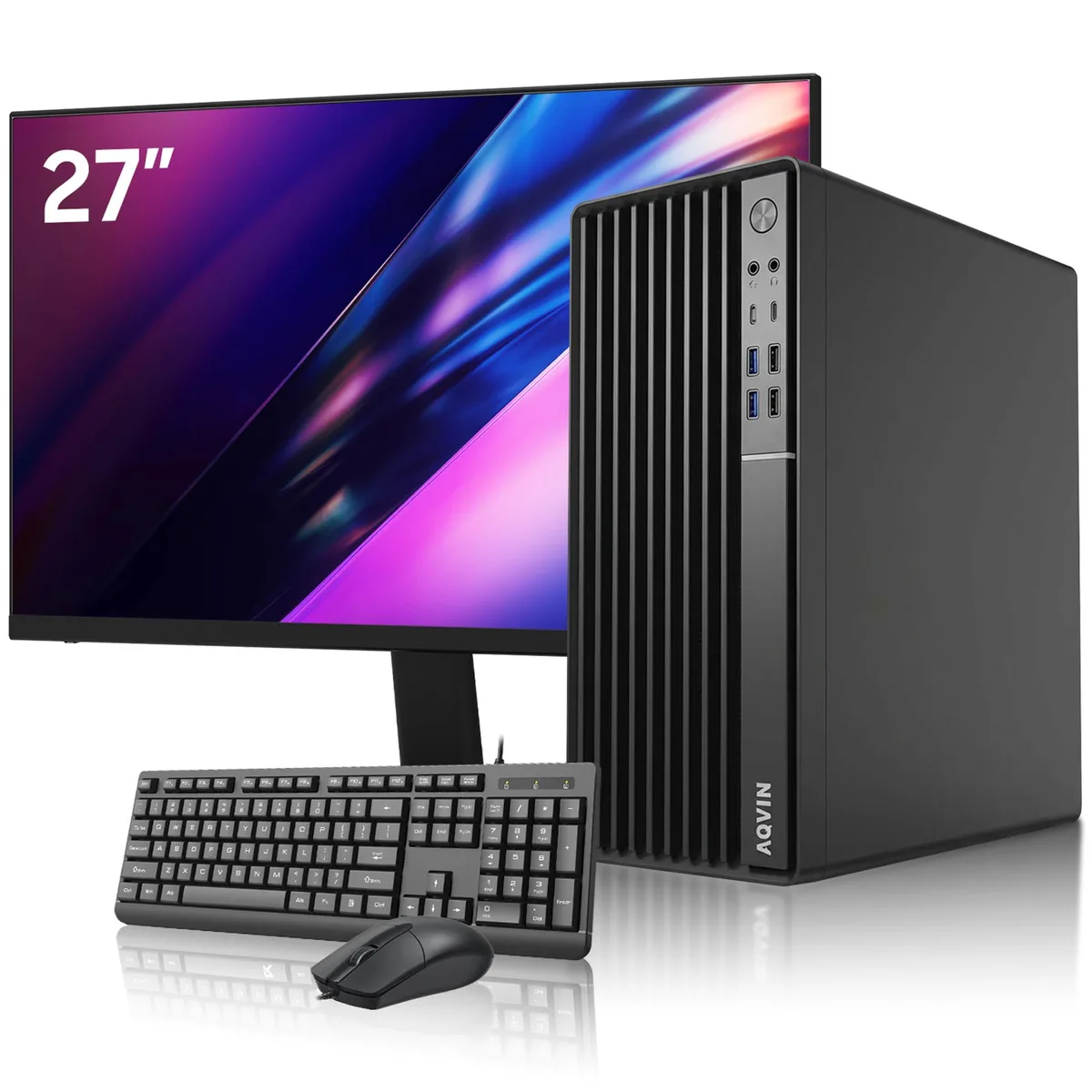 AQVIN AQVIN MTX70 Business Desktop i7-8700 16GB 256GB 27" Monitor — produktbild