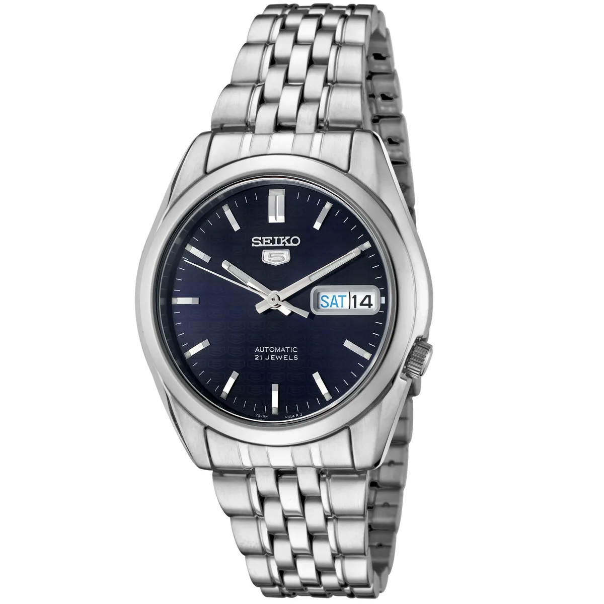 Seiko Seiko 5 SNK357K1 automatic watch, blue dial, 37 mm case, 20 mm bracelet — product photo