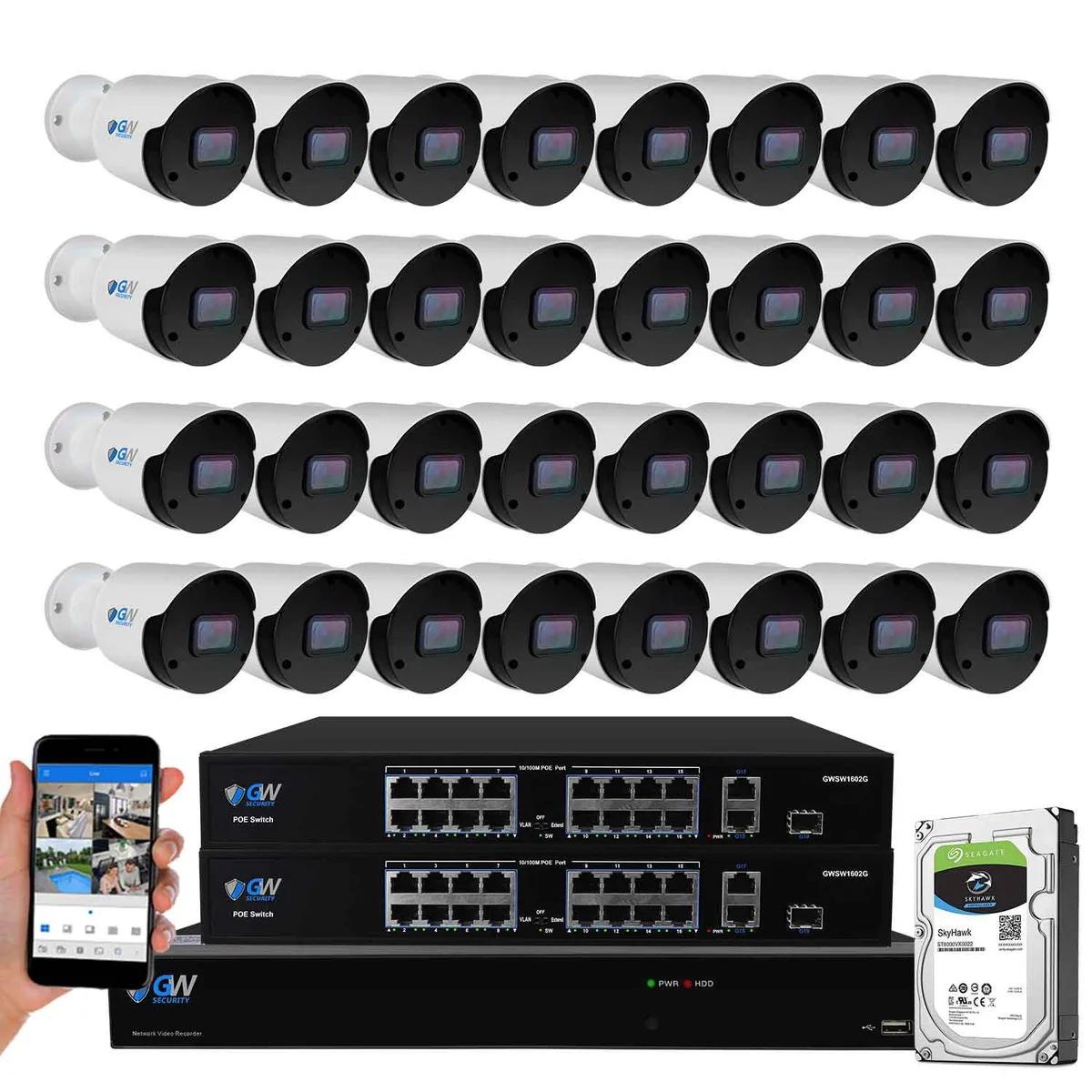 GW Security Inc. GW Security GW5532NS 32-Channel 4K NVR Kit 8TB HDD — product photo