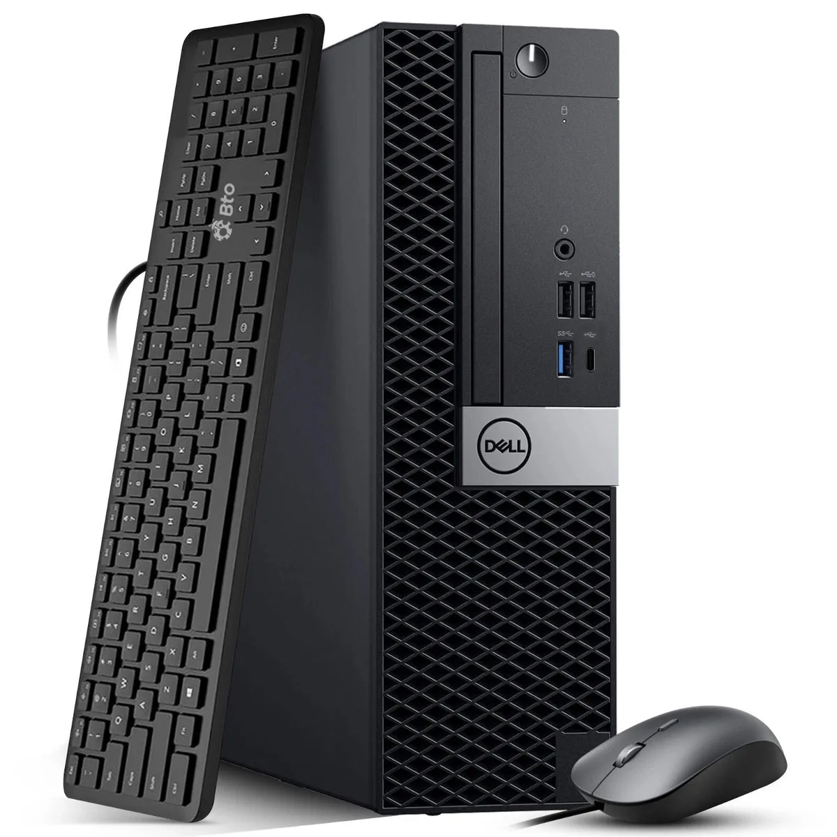 Small black Dell OptiPlex 7060 desktop tower with compact chassis