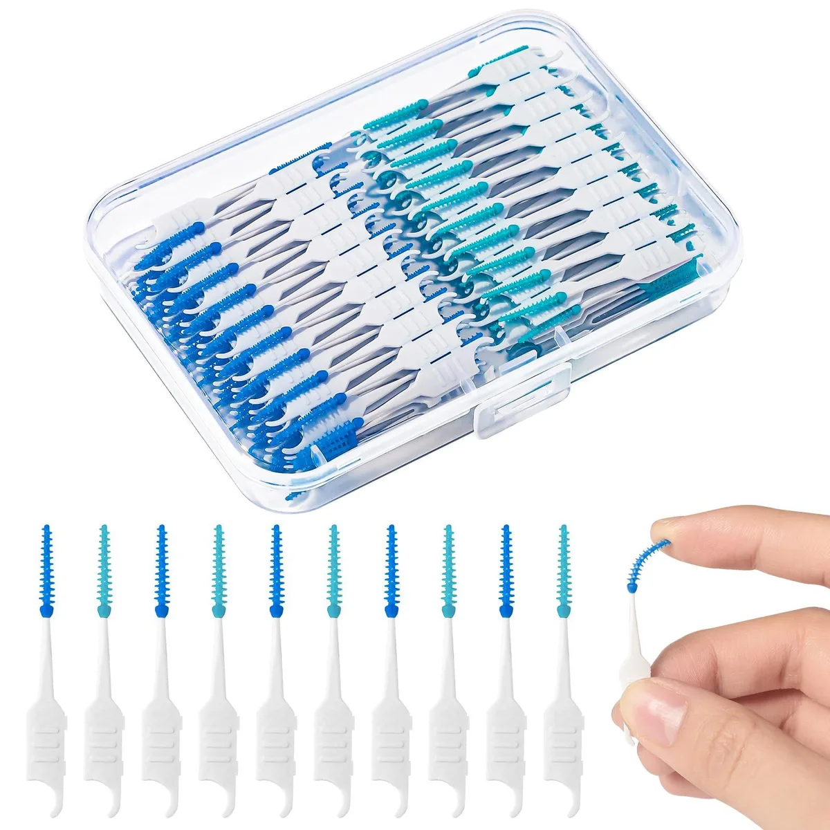  lanjue G2033 Dental Floss Picks 250 pcs Blue/Green — 제품 사진