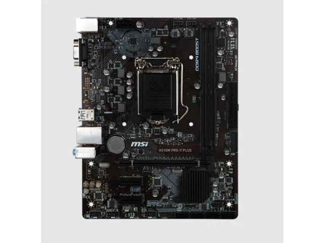 Green rectangular Intel motherboard with silver PCIe slots and black memory sockets