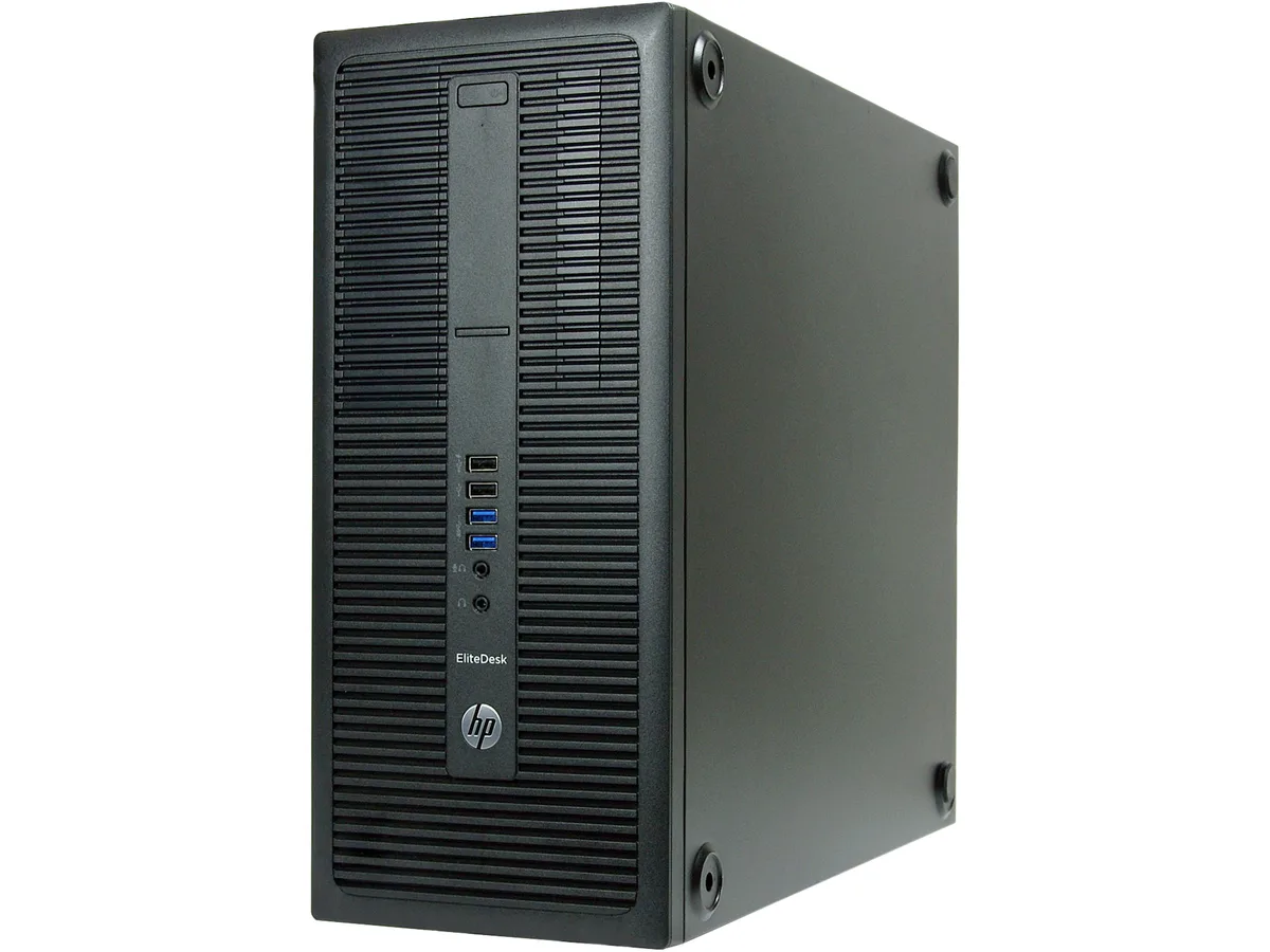 Black mid-tower desktop PC with front optical drive bay
