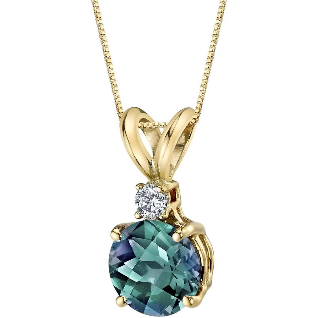 Oravo Oravo 14k Yellow Gold 1.25 Carat Created Alexandrite Diamond Pendant — product photo
