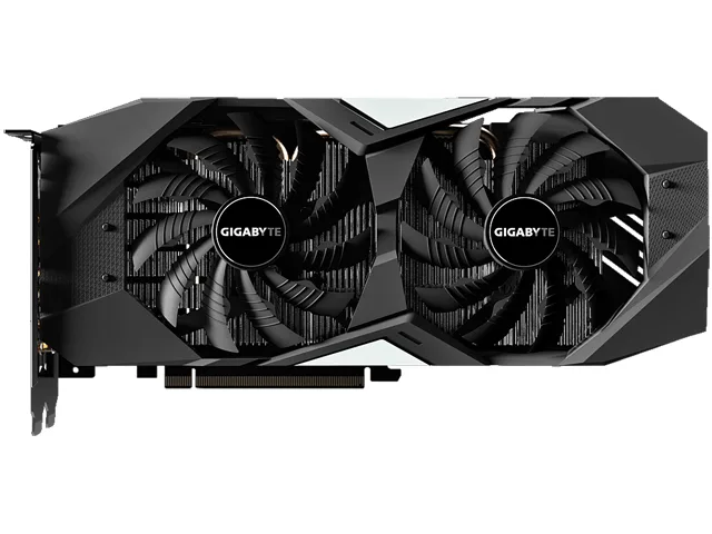 GIGABYTE GTX 1650 graphics card with dual WINDFORCE fans and metal backplate