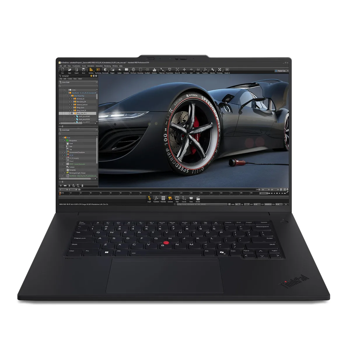 Silver 16-inch mobile workstation with thin bezels and matte finish