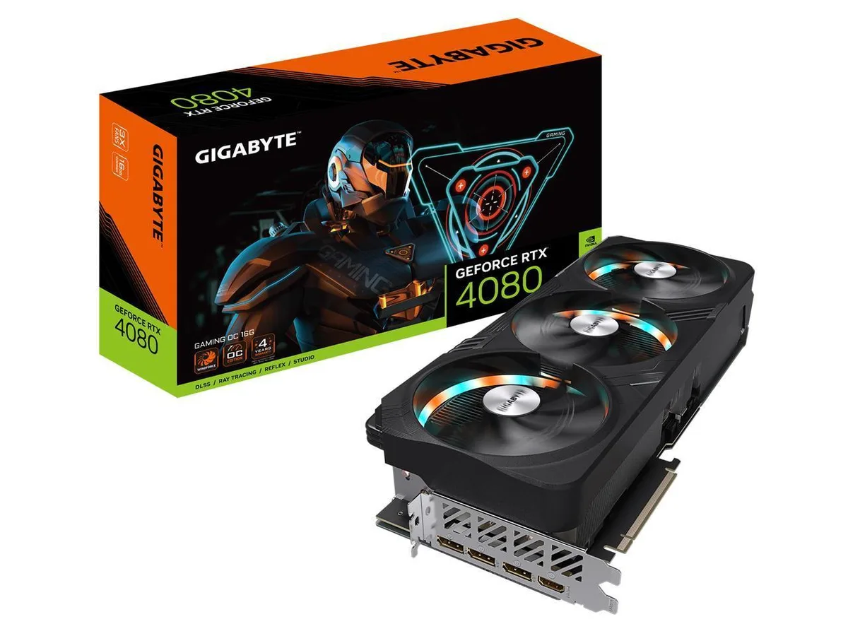 GIGABYTE GIGABYTE GeForce RTX 4080 GAMING OC 16GB GDDR6X graphics card — product photo