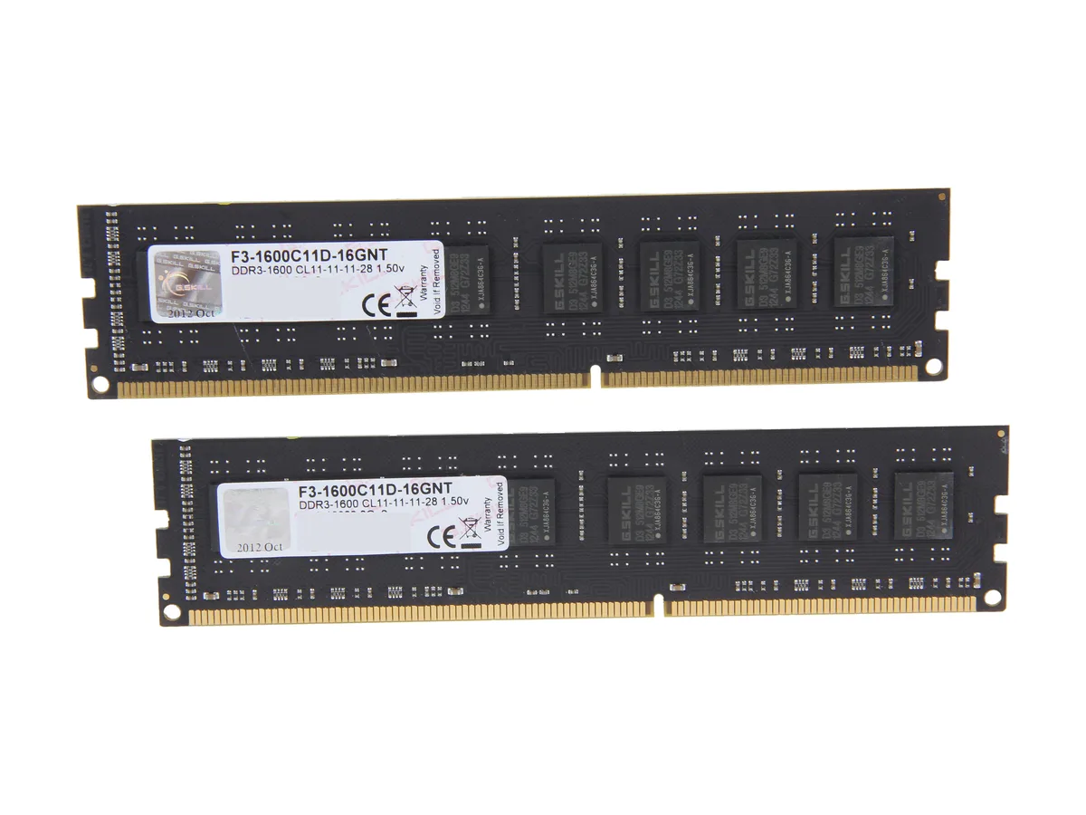 G.SKILL G.SKILL Value F3-1600C11D-16GNT 16GB (2 x 8GB) DDR3 1600 CL11 desktop RAM — ภาพสินค้า