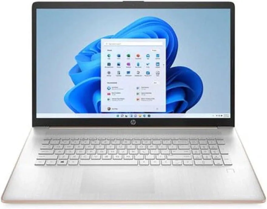 HP 17.3 inch laptop in Pale Rose Gold finish with numeric keypad