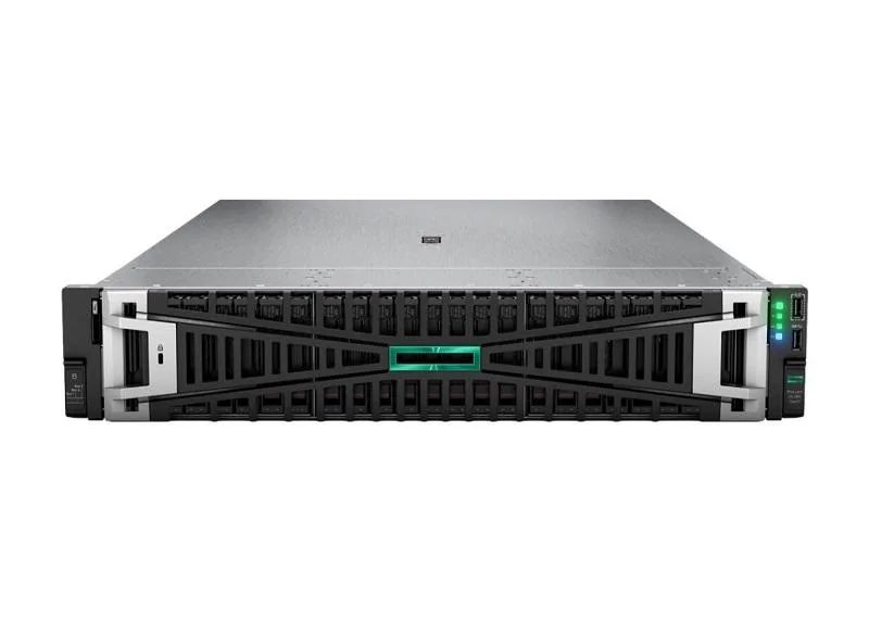 Silver 2U rack server with eight front drive bays