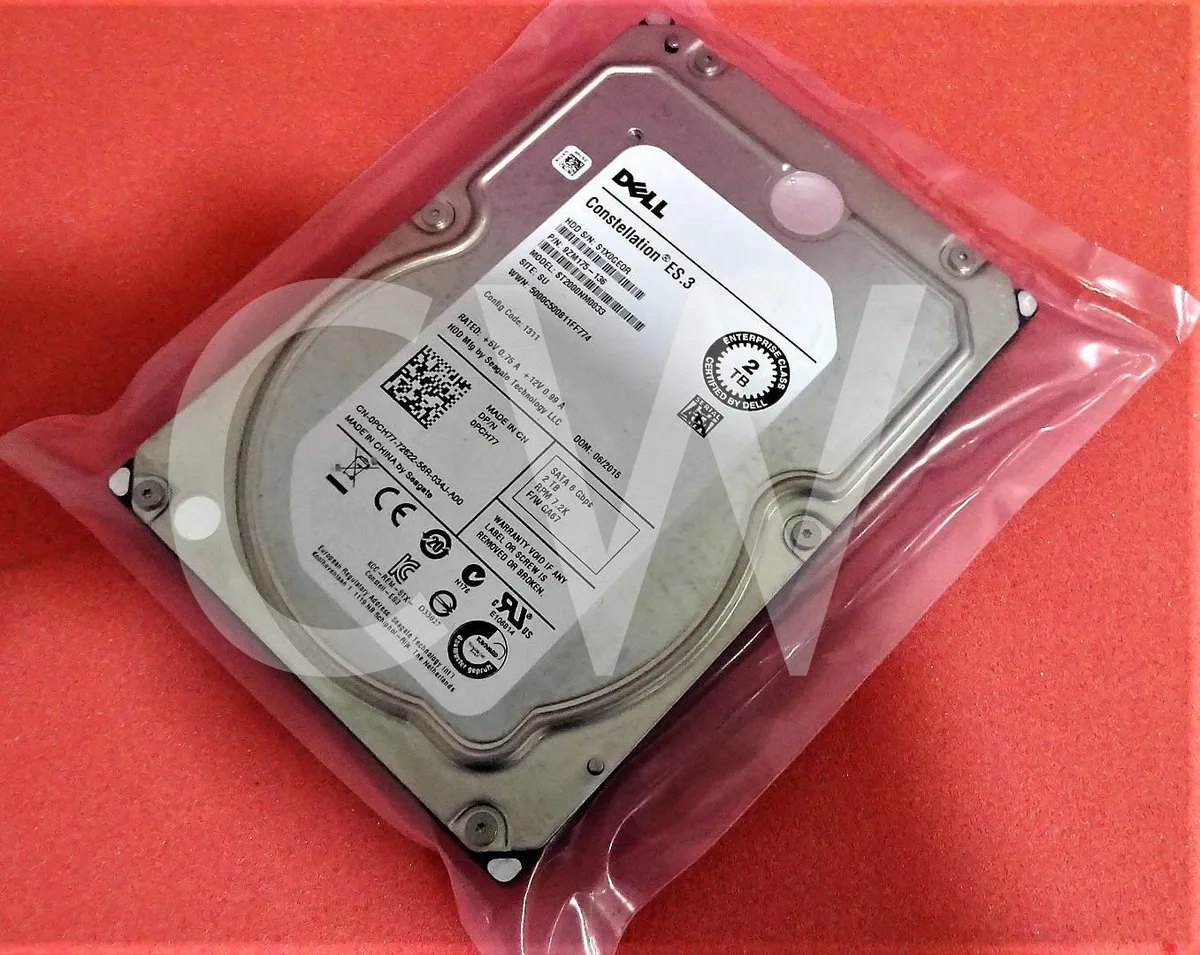 Silver 3.5-inch bare hard drive with circuit board visible