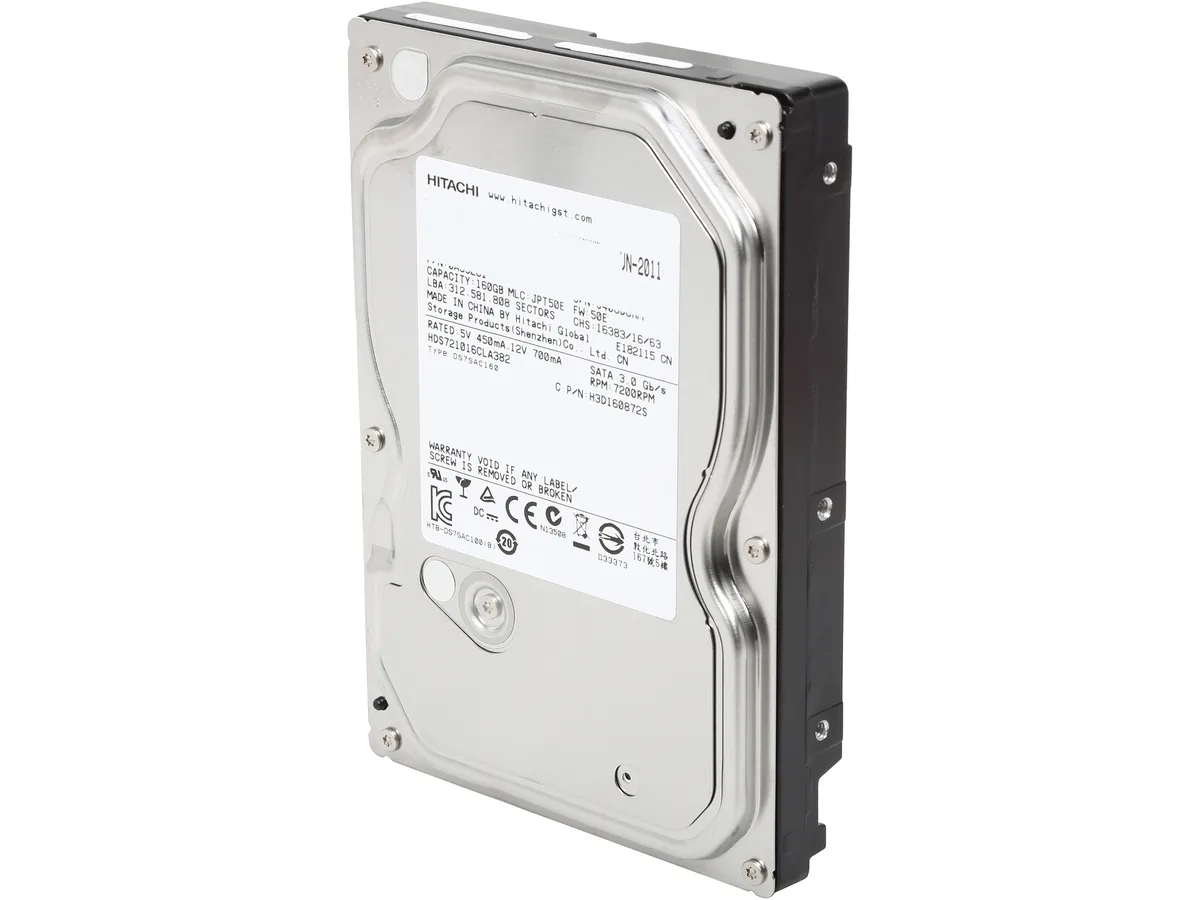 HGST HGST 0A39261 Deskstar 7K1000.C 160GB 7200 RPM 8MB SATA 3.0Gb/s 3.5" internal hard drive — product photo