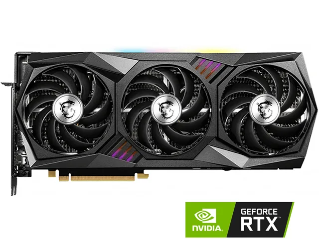 MSI RTX 3070 Ti Gaming Trio graphics card with triple-fan cooler and metal backplate