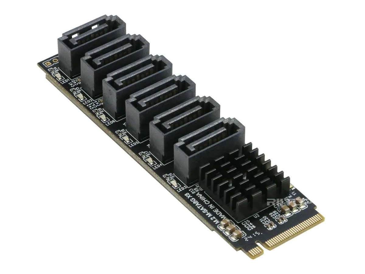 RIITOP RIITOP M.2 M-Key NVMe to 6-Port SATA Expansion Card — φωτογραφία προϊόντος